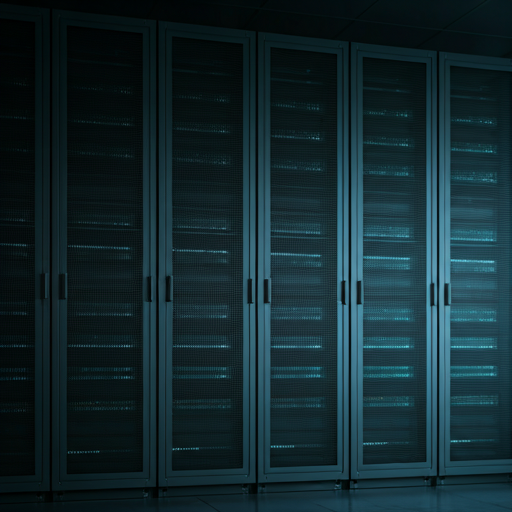 Modern high-tech data center visualization